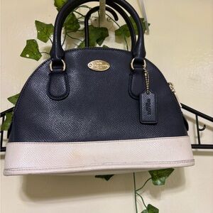 Coach Two-Tone Black and Cream Satchel